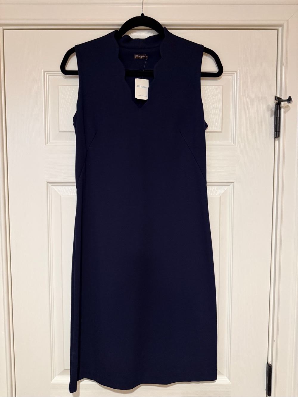 J. McLaughlin Navy Notch-Neck Sleeveless Midi Dress; NWT